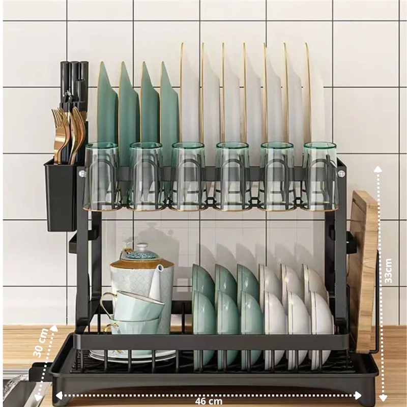 Escurridor Platos Multifuncional para Cocina Moderna-AquaRack™